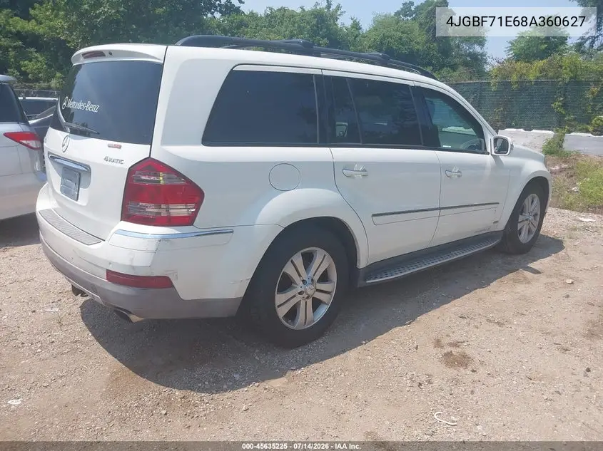 2008 Mercedes-Benz Gl-Class 4.6L VIN: 4JGBF71E68A360627 Lot: 45635225