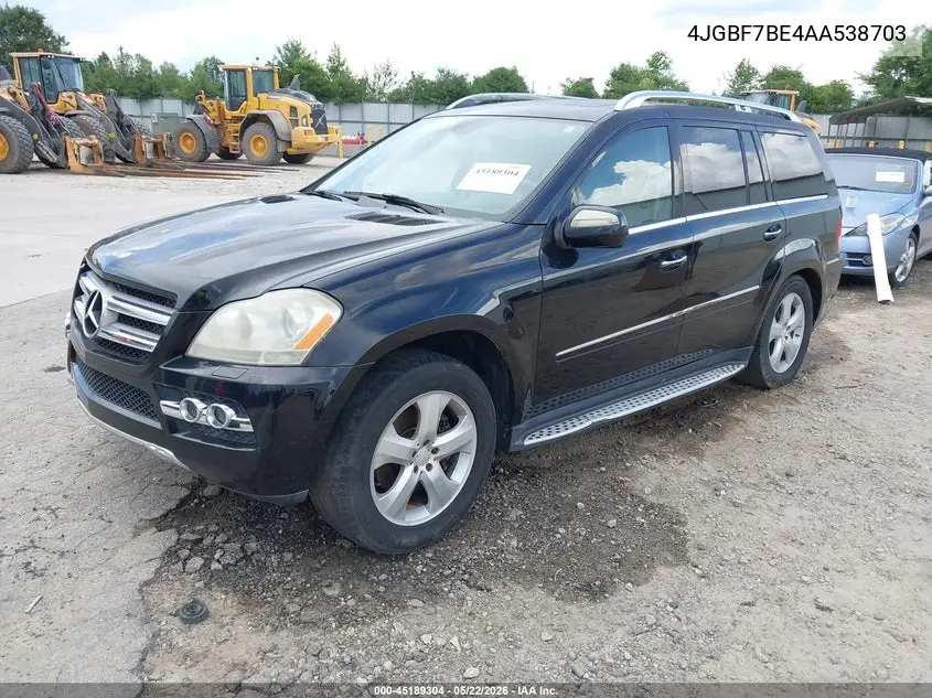 2010 Mercedes-Benz Gl 450 4Matic VIN: 4JGBF7BE4AA538703 Lot: 45189304