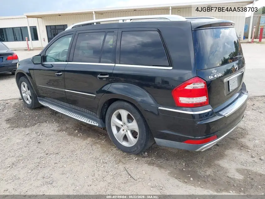 2010 Mercedes-Benz Gl 450 4Matic VIN: 4JGBF7BE4AA538703 Lot: 45189304