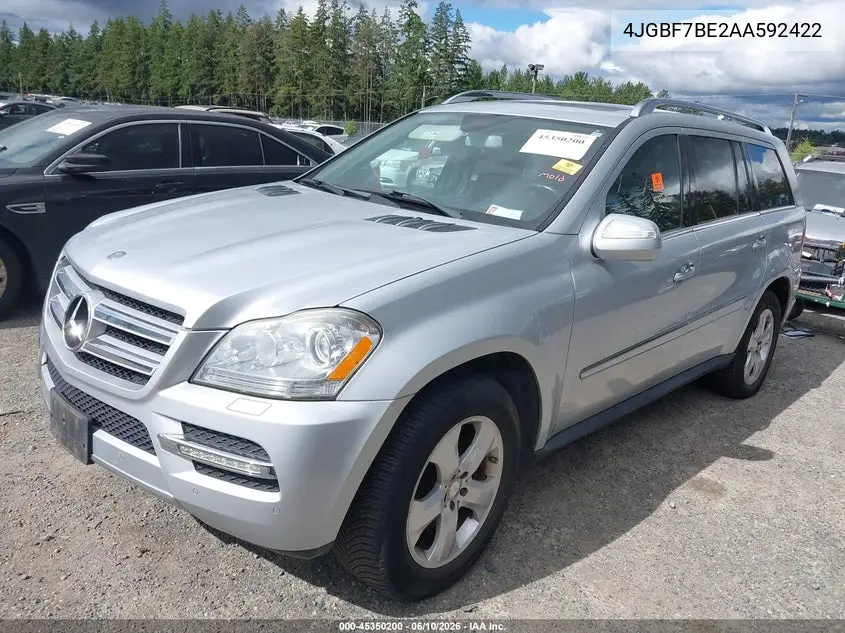 2010 Mercedes-Benz Gl 450 4Matic VIN: 4JGBF7BE2AA592422 Lot: 45350200