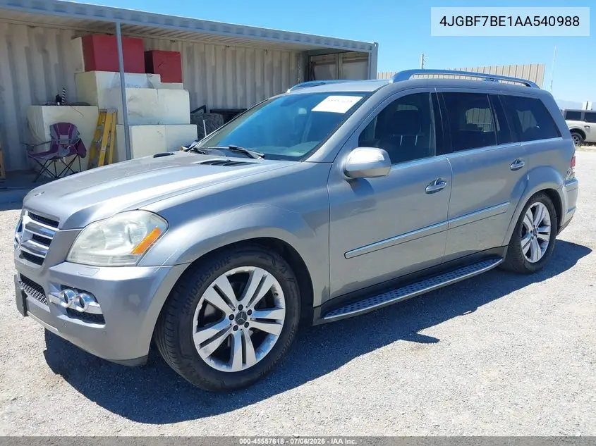 2010 Mercedes-Benz Gl 450 4Matic VIN: 4JGBF7BE1AA540988 Lot: 45557618