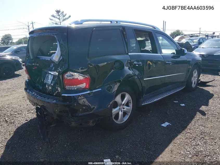 2010 Mercedes-Benz Gl 450 4Matic VIN: 4JGBF7BE4AA603596 Lot: 45669397
