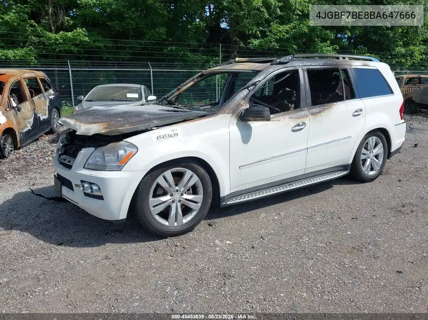 2011 Mercedes-Benz Gl 450 4Matic VIN: 4JGBF7BE8BA647666 Lot: 45453639