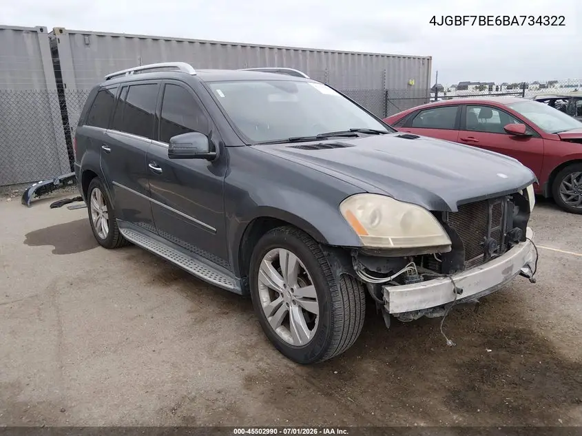 2011 Mercedes-Benz Gl 450 4Matic VIN: 4JGBF7BE6BA734322 Lot: 45502990