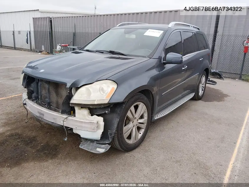 2011 Mercedes-Benz Gl 450 4Matic VIN: 4JGBF7BE6BA734322 Lot: 45502990