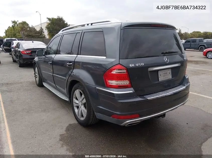 2011 Mercedes-Benz Gl 450 4Matic VIN: 4JGBF7BE6BA734322 Lot: 45502990