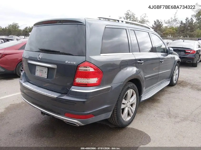 2011 Mercedes-Benz Gl 450 4Matic VIN: 4JGBF7BE6BA734322 Lot: 45502990