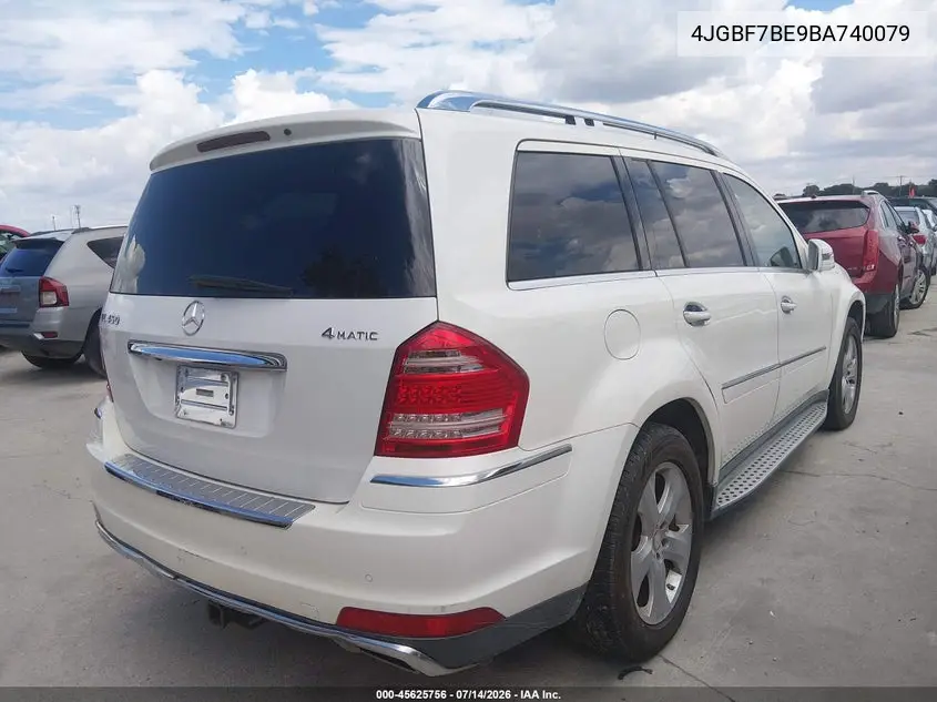 2011 Mercedes-Benz Gl 450 4Matic VIN: 4JGBF7BE9BA740079 Lot: 45625756