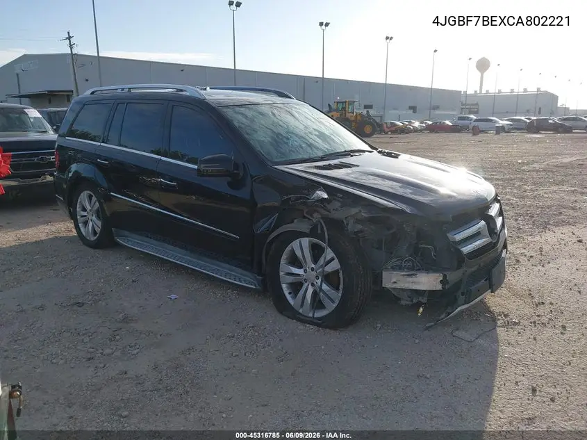 2012 Mercedes-Benz Gl 450 4Matic VIN: 4JGBF7BEXCA802221 Lot: 45316785