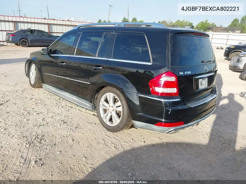 2012 Mercedes-Benz Gl 450 4Matic VIN: 4JGBF7BEXCA802221 Lot: 45316785