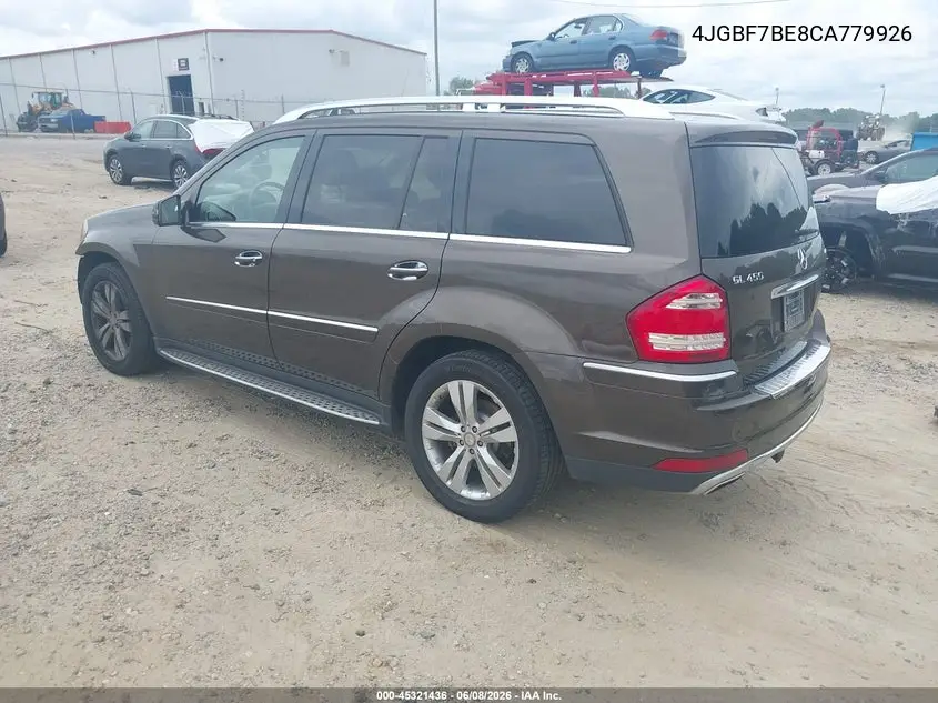 2012 Mercedes-Benz Gl 450 4Matic VIN: 4JGBF7BE8CA779926 Lot: 45321436