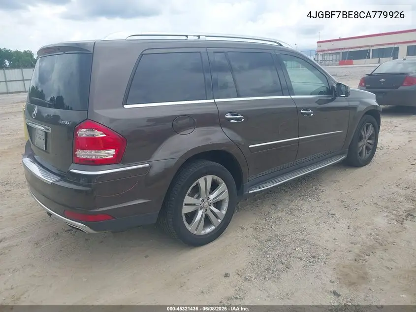 2012 Mercedes-Benz Gl 450 4Matic VIN: 4JGBF7BE8CA779926 Lot: 45321436