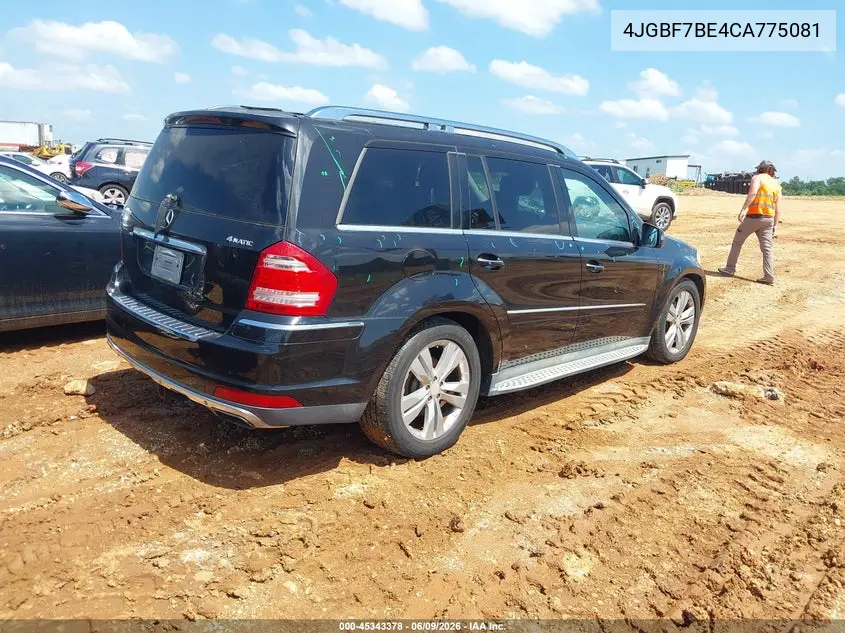 2012 Mercedes-Benz Gl 450 4Matic VIN: 4JGBF7BE4CA775081 Lot: 45343378