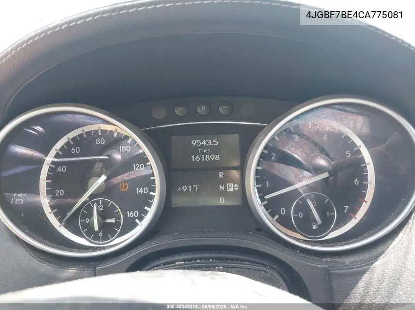 2012 Mercedes-Benz Gl 450 4Matic VIN: 4JGBF7BE4CA775081 Lot: 45343378