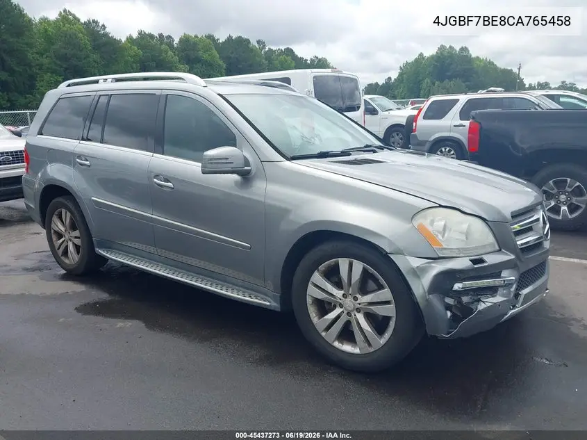 2012 Mercedes-Benz Gl 450 4Matic VIN: 4JGBF7BE8CA765458 Lot: 45437273