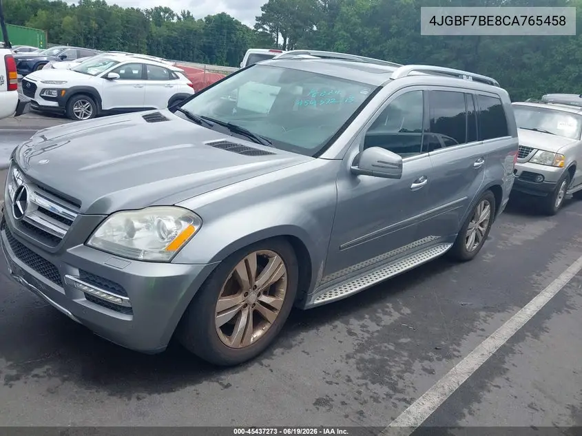 2012 Mercedes-Benz Gl 450 4Matic VIN: 4JGBF7BE8CA765458 Lot: 45437273