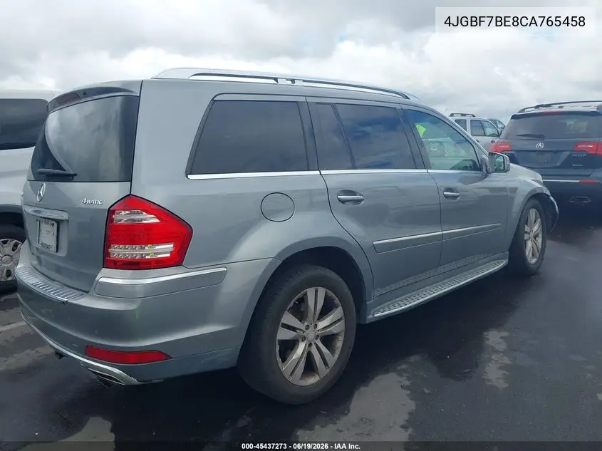 2012 Mercedes-Benz Gl 450 4Matic VIN: 4JGBF7BE8CA765458 Lot: 45437273