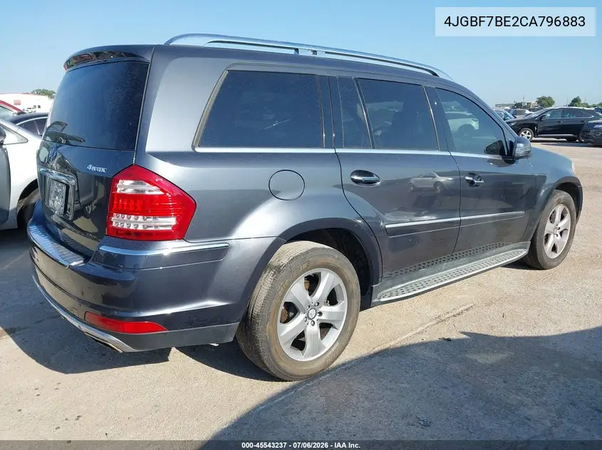 2012 Mercedes-Benz Gl 450 4Matic VIN: 4JGBF7BE2CA796883 Lot: 45543237