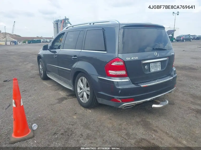 2012 Mercedes-Benz Gl 450 4Matic VIN: 4JGBF7BE8CA769641 Lot: 45577423