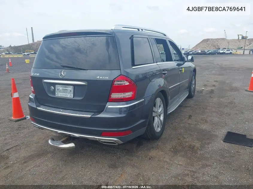 2012 Mercedes-Benz Gl 450 4Matic VIN: 4JGBF7BE8CA769641 Lot: 45577423