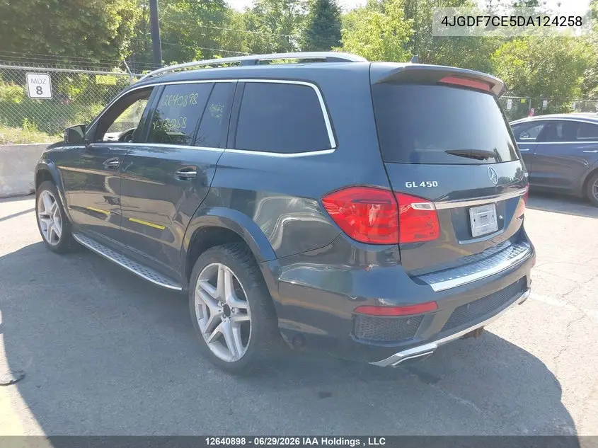 2013 Mercedes-Benz Gl 450 4Matic VIN: 4JGDF7CE5DA124258 Lot: 12640898