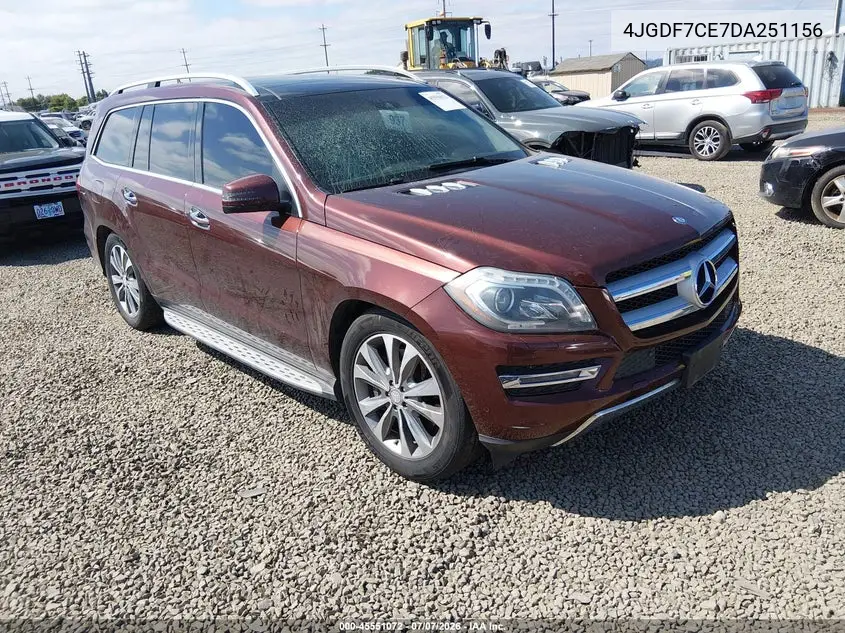 2013 Mercedes-Benz Gl 450 4Matic VIN: 4JGDF7CE7DA251156 Lot: 45551072