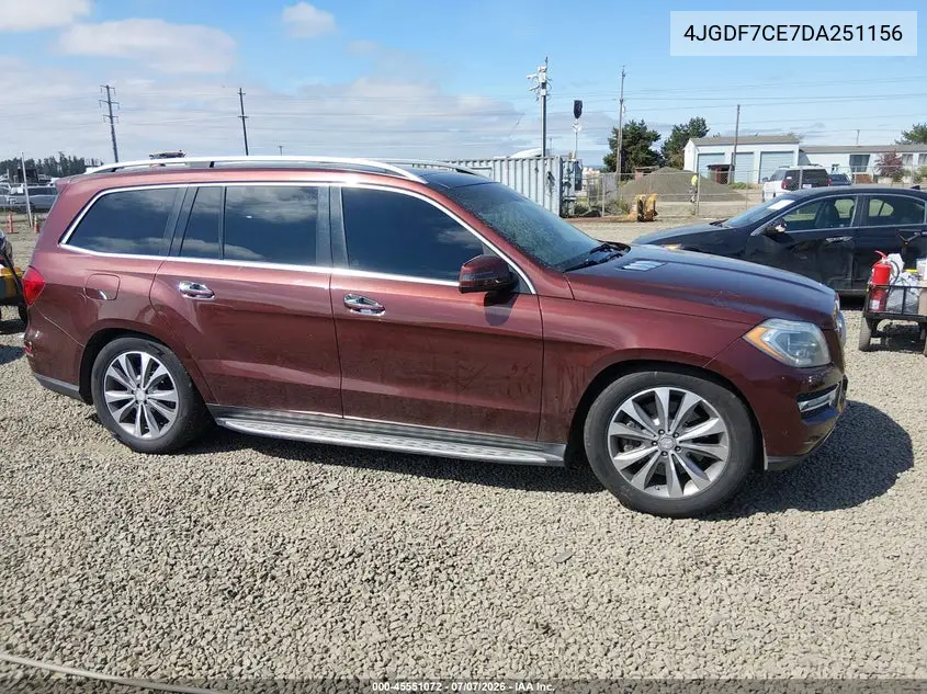 2013 Mercedes-Benz Gl 450 4Matic VIN: 4JGDF7CE7DA251156 Lot: 45551072