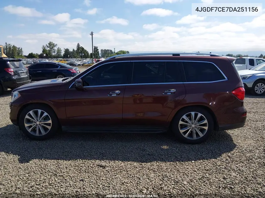 2013 Mercedes-Benz Gl 450 4Matic VIN: 4JGDF7CE7DA251156 Lot: 45551072