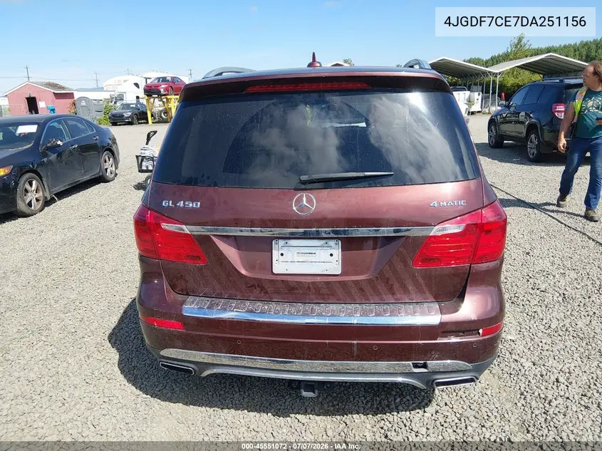 2013 Mercedes-Benz Gl 450 4Matic VIN: 4JGDF7CE7DA251156 Lot: 45551072