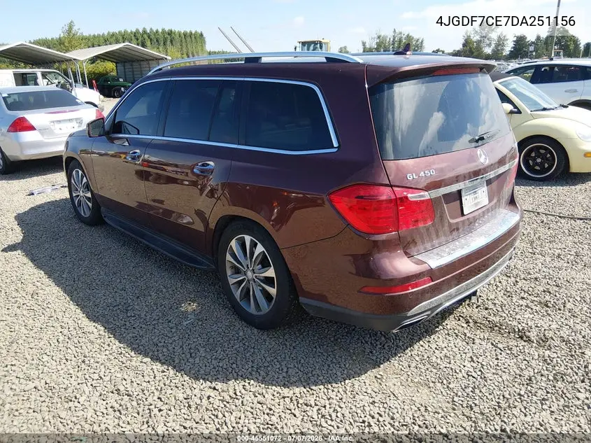 2013 Mercedes-Benz Gl 450 4Matic VIN: 4JGDF7CE7DA251156 Lot: 45551072