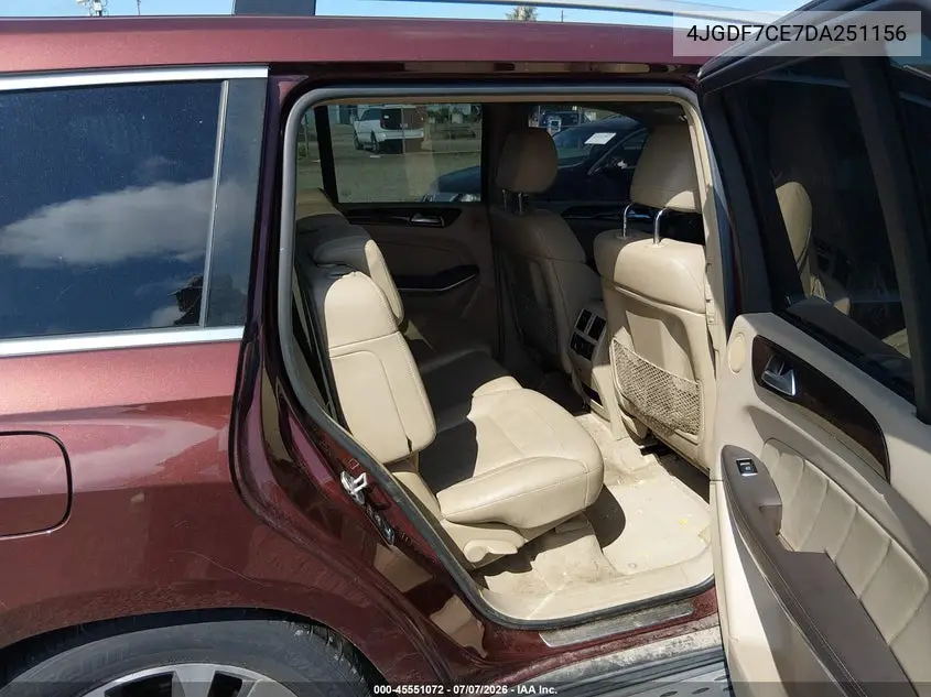 2013 Mercedes-Benz Gl 450 4Matic VIN: 4JGDF7CE7DA251156 Lot: 45551072