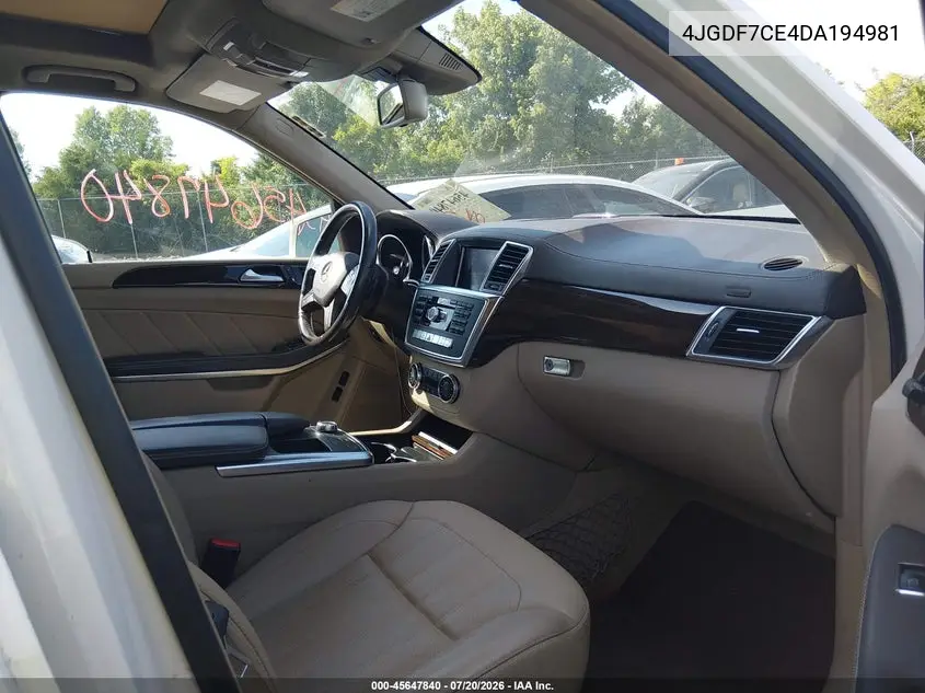 2013 Mercedes-Benz Gl 450 4Matic VIN: 4JGDF7CE4DA194981 Lot: 45647840