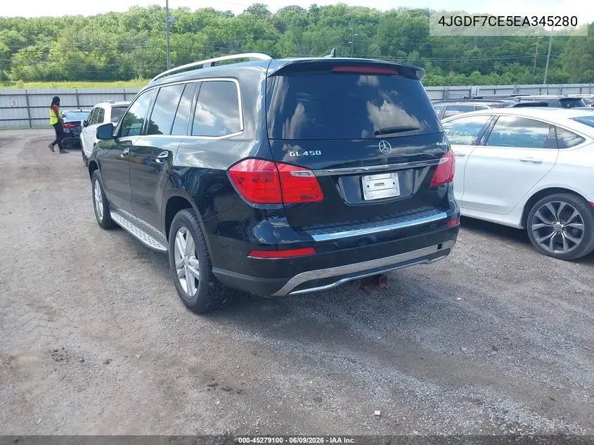 2014 Mercedes-Benz Gl 450 4Matic VIN: 4JGDF7CE5EA345280 Lot: 45279100