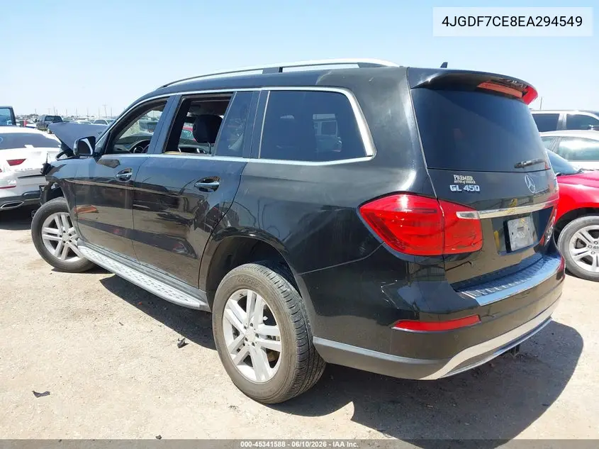 2014 Mercedes-Benz Gl 450 4Matic VIN: 4JGDF7CE8EA294549 Lot: 45341588