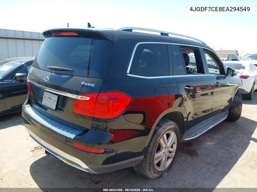 2014 Mercedes-Benz Gl 450 4Matic VIN: 4JGDF7CE8EA294549 Lot: 45341588