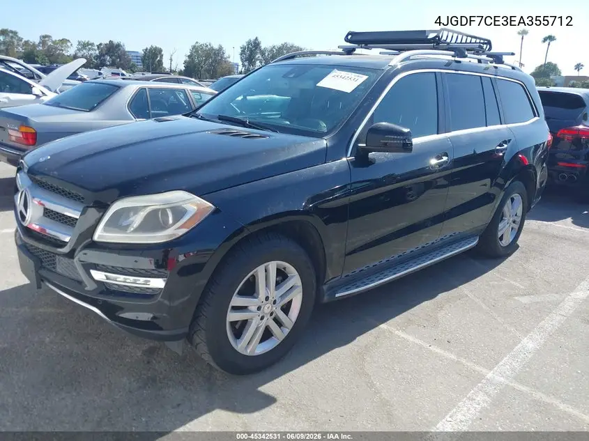 2014 Mercedes-Benz Gl 450 4Matic VIN: 4JGDF7CE3EA355712 Lot: 45342531