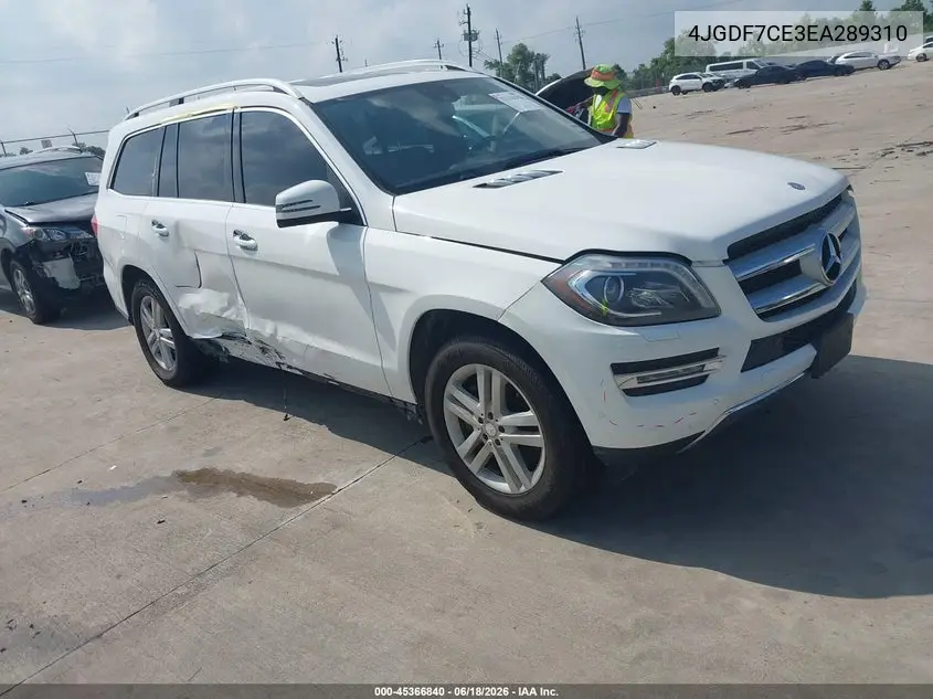2014 Mercedes-Benz Gl 450 4Matic VIN: 4JGDF7CE3EA289310 Lot: 45366840