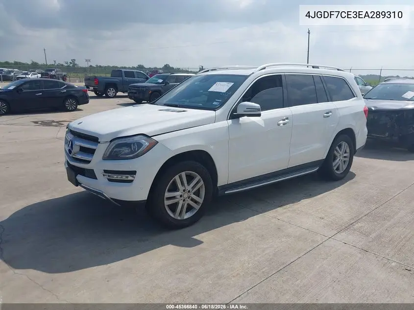 2014 Mercedes-Benz Gl 450 4Matic VIN: 4JGDF7CE3EA289310 Lot: 45366840