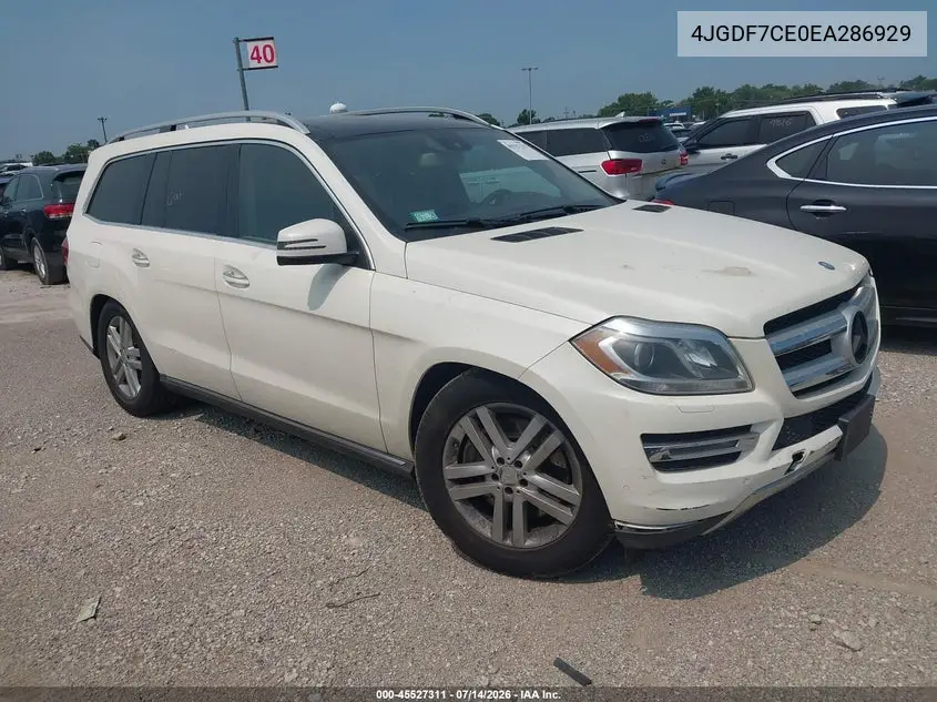 2014 Mercedes-Benz Gl 450 4Matic VIN: 4JGDF7CE0EA286929 Lot: 45527311