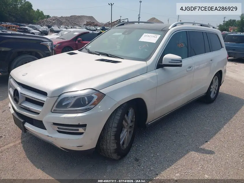 2014 Mercedes-Benz Gl 450 4Matic VIN: 4JGDF7CE0EA286929 Lot: 45527311