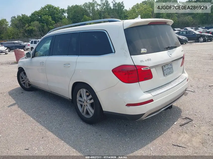 2014 Mercedes-Benz Gl 450 4Matic VIN: 4JGDF7CE0EA286929 Lot: 45527311