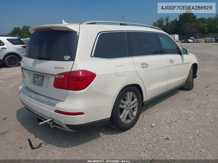 2014 Mercedes-Benz Gl 450 4Matic VIN: 4JGDF7CE0EA286929 Lot: 45527311