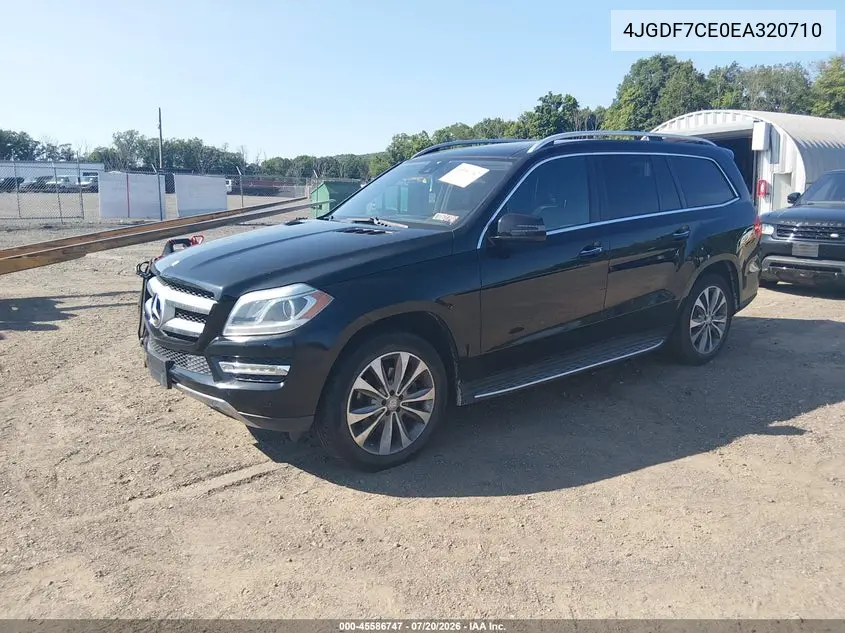 2014 Mercedes-Benz Gl 450 4Matic VIN: 4JGDF7CE0EA320710 Lot: 45586747