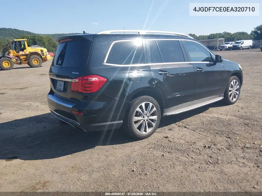 2014 Mercedes-Benz Gl 450 4Matic VIN: 4JGDF7CE0EA320710 Lot: 45586747