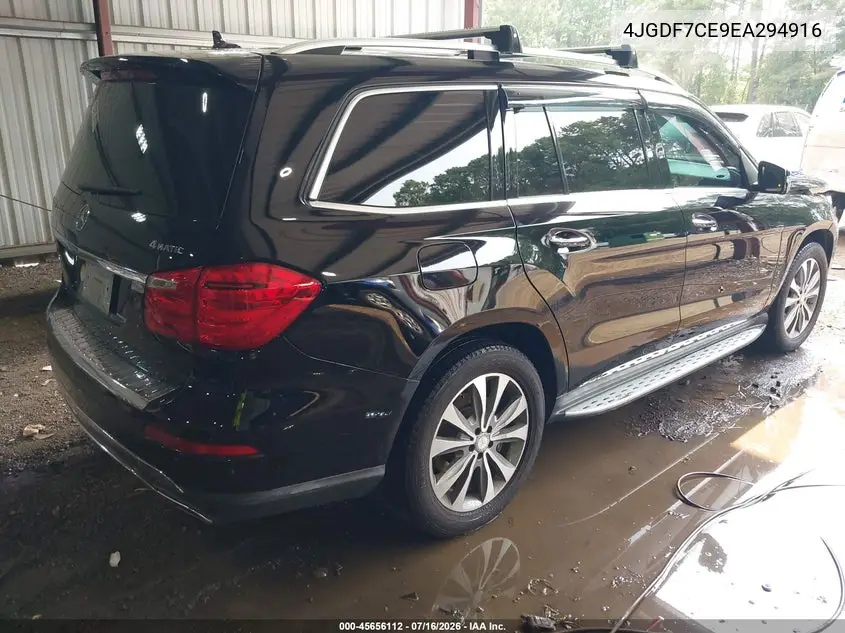 2014 Mercedes-Benz Gl 450 4Matic VIN: 4JGDF7CE9EA294916 Lot: 45656112