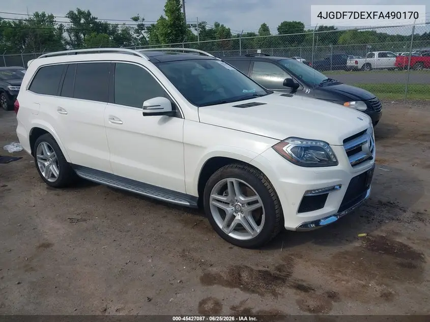 2015 Mercedes-Benz Gl 550 4Matic VIN: 4JGDF7DEXFA490170 Lot: 45427087