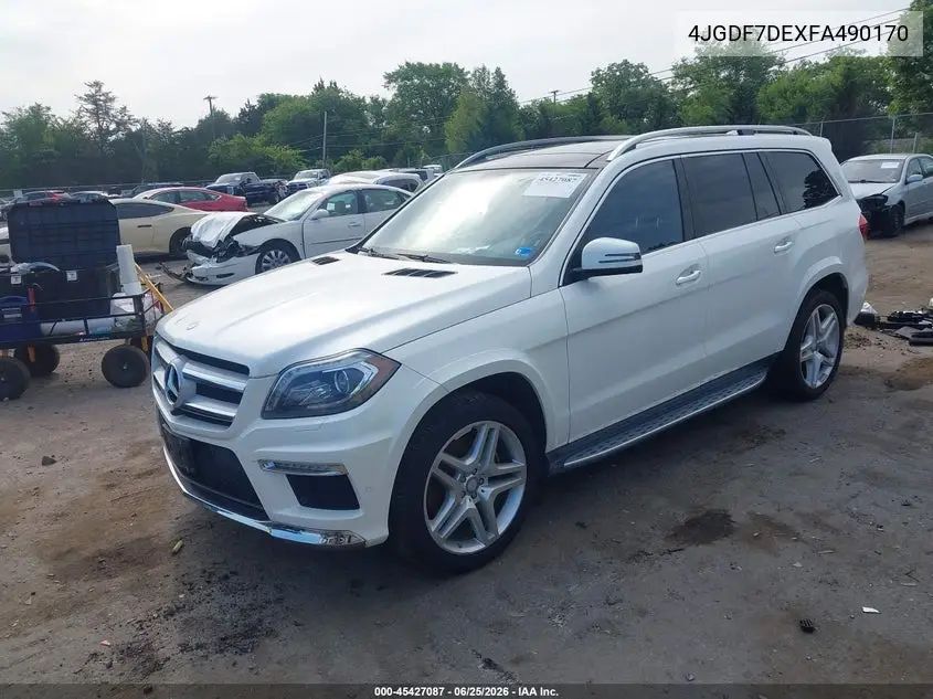 2015 Mercedes-Benz Gl 550 4Matic VIN: 4JGDF7DEXFA490170 Lot: 45427087