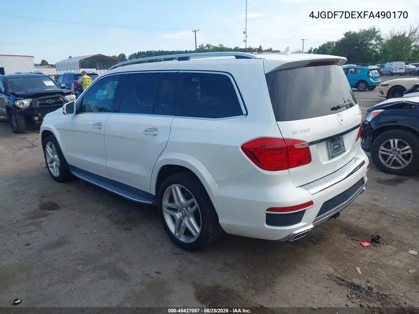 2015 Mercedes-Benz Gl 550 4Matic VIN: 4JGDF7DEXFA490170 Lot: 45427087