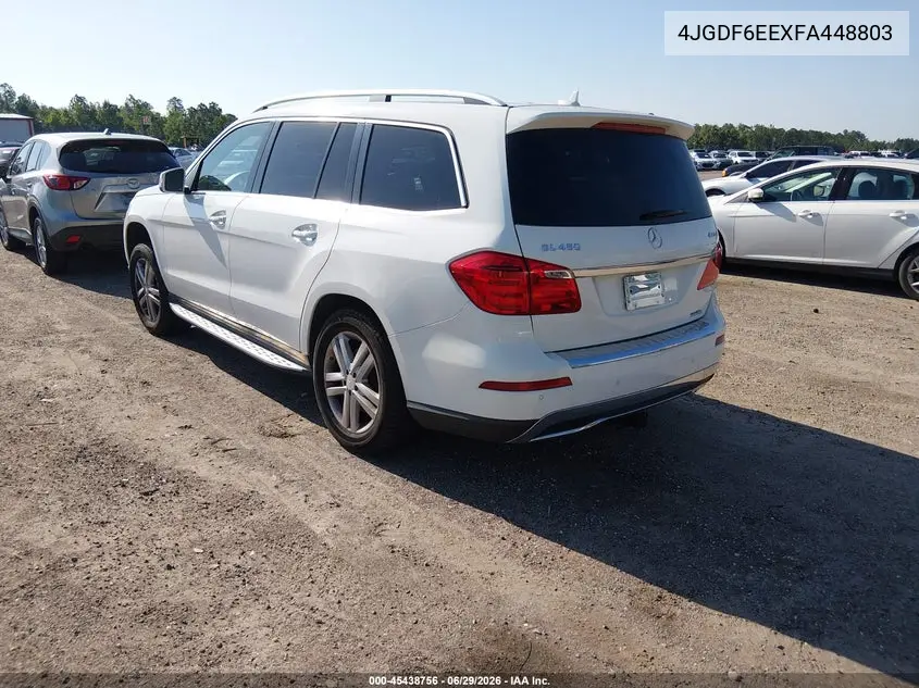 2015 Mercedes-Benz Gl 450 4Matic VIN: 4JGDF6EEXFA448803 Lot: 45438756
