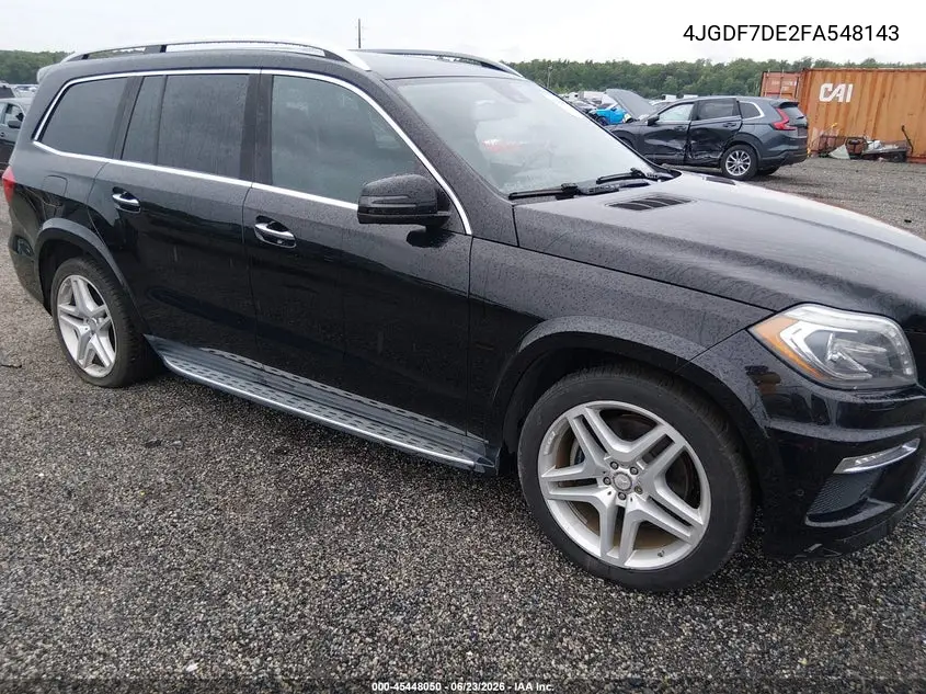 2015 Mercedes-Benz Gl 550 4Matic VIN: 4JGDF7DE2FA548143 Lot: 45448050